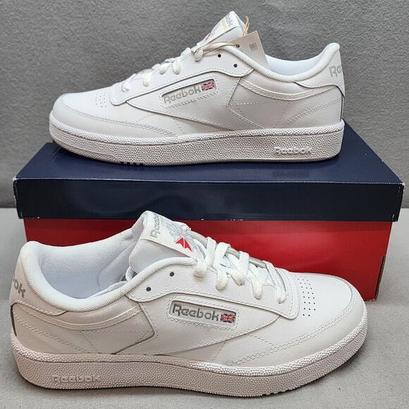 Reebok Classic Club C 85 Tennis‎ Shoe Sneaker White Mens Sz 8 NEW - Picture 1 of 8